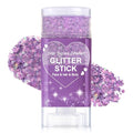 Christmas Body Glitter Stick, Purple Sequin Hair Glitter for Rumi Costume Cosplay and Tattoos Makeup, Chunky Glitter Face Paint, Waterproof Hair Glitter Gel for Glirs and Women (Purple)