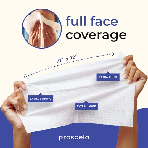 XL Disposable Face Towels (50 Count) ? 100% Clean, Biodegradable Dry Wipes for Sensitive & Acne-Prone Skin ? Extra Large & Ultra-Soft for Makeup Removal, Cleansing & Travel