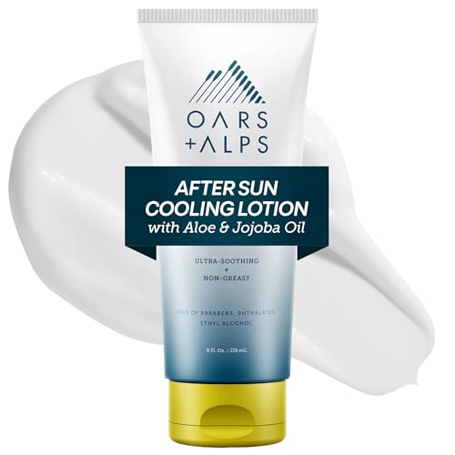 Oars + Alps After Sun Cooling Lotion, Includes Aloe Vera and Cucumber Extract for Sunburn Relief, Fresh Cut Aloe Scent, 8 Fl Oz