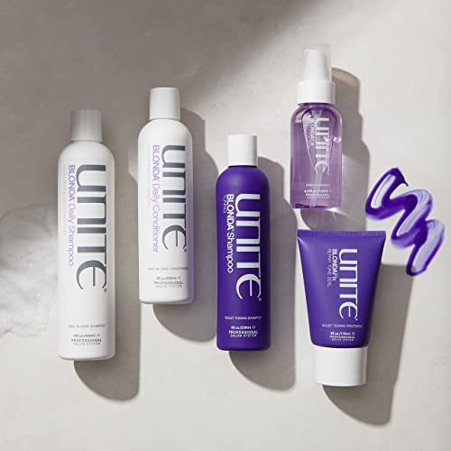 UNITE Hair ? BLONDA Fix ? Ultra-Violet Repair Treatment to Tone, Strengthen & Brighten Blonde, Gray & Highlighted Hair ? Reduces Brass & Damage ? 4 Fl Oz
