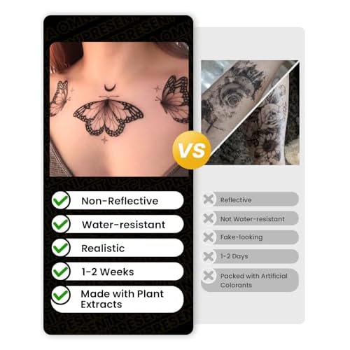 Semi Permanent Tattoos, 2 Sheets Realistic Tiny Temporary for Women Men, Fake Tattoos for Hand Arm Calf, Waterproof, No Reflective, Lasts 1-2 Weeks (Cute Pet Paw & Love Infinity Heart)