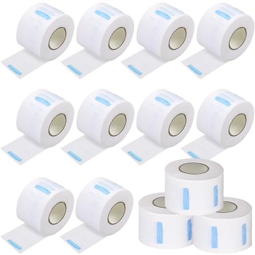 Yilloog 1000 Strips 10 Rolls Disposable Barber Paper Haircutting Neck Strips Hairdressing Stretchy Neck Band Neck Paper Tissue for Barber Hair Cutting Styling Salon Accessories Supplies
