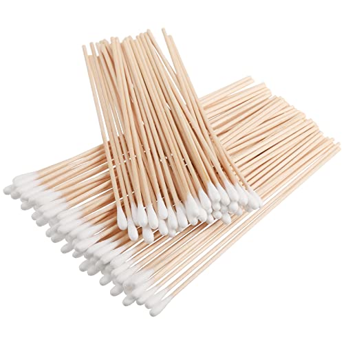Foraineam 2000 Pcs 6 Inch Long Cotton Swabs with Wooden Handles, Cotton Tipped Applicator for Cleaning, Cotton Sticks Oil Makeup Supplies Glue Applicators, Eye Ears Eyeshadow Brush and Remover Tool