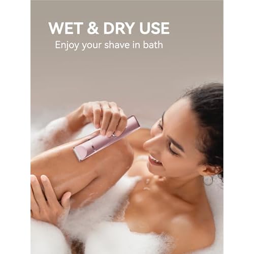 3-in-1 Electric Razor for Women - Waterproof Bikini Trimmer,Rechargeable Electric Shaver for Lady,Pubic Hair Trimmer Women,Personal Trimmer Groomer for Body Hair (Rose Golden,RG-1)