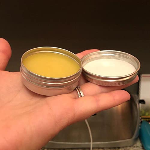 2oz Aluminum Empty Storage Screw-top Tin Jars with Lids, 75PCS Round Candle Cans, Refillable Cosmetic Containers for Lip Balm, Shea Butter, Salves, Silver