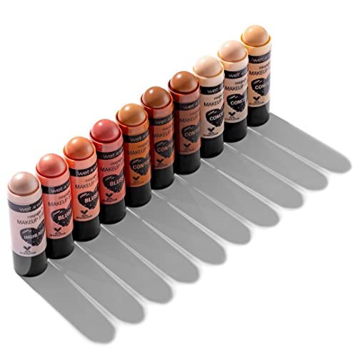 wet n wild MegaGlo Makeup Stick Bundle - Peach Bums & Pink Floral Majority, Buildable Color, Versatile Use