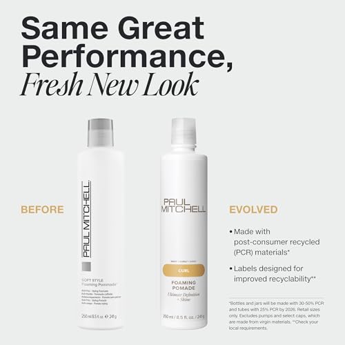Paul Mitchell Foaming Pomade, Defines Texture + Boosts Shine, For Curly Hair, Wavy + Coily Hair