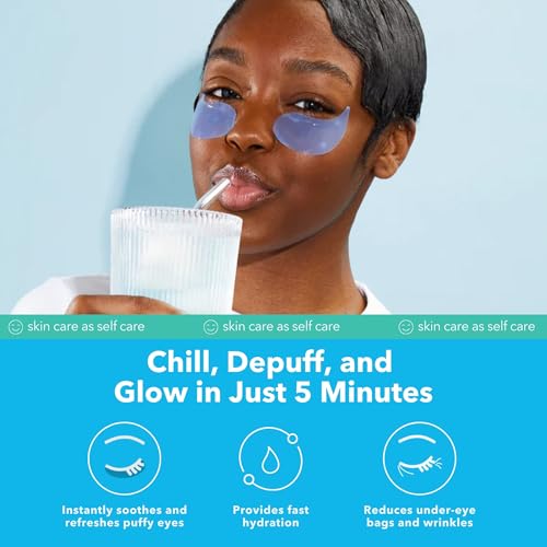 Patchology Serve Chilled On Ice Firming Under Eye Mask Patches with Peptides, Cloudberry Oil & Bakuchiol ? Hydrogel Patches for Dark Circles, Puffiness, Fine Lines ? Ideal Travel Essential - 15 Pairs
