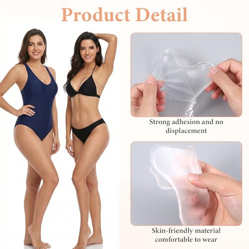 6 Pack Swimsuit Silicone Pads Camel No Underwear Guard Y Shape Silicone Concealer Insert Seamless Protection for Swimwear Yoga Pants Workout Leggings Comfort Reusable Washable(Clear)