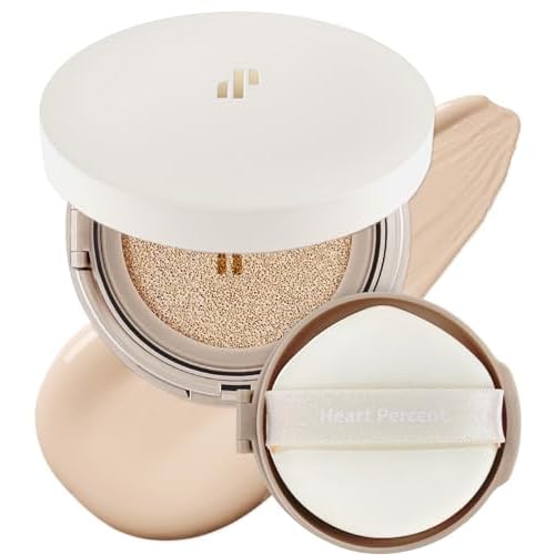 Heart Percent Dote on Mood Layer Cushion SPF 50+/PA+++ with Refill, Satin Glow Silky Flawless Finish Full Coverage Advanced Skincare Foundation (#21Y)