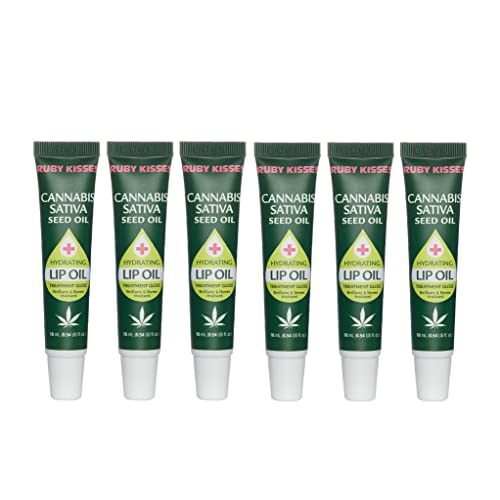 Ruby Kisses Hydrating Lip Oil Cannabis Sativa Hemp Seed RLO04D1 (6 Pack)