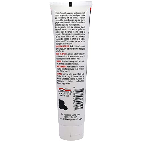 Udderly Smooth Hand Cream, Original Formula for Rough Dry Skin, Fast-Absorbing 24-Hour Moisturization, 4 oz (Pack of 6)