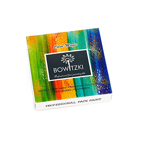 Bowitzki 30g Professional Face Paint Body Paint Water Based Face painting Makeup for Adults Split Cake Single Color (Metallic White)