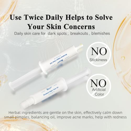 Breakouts Clear Gel, 10,000PPM Spicule Facial Serum with Salicylic Acid, Blemish Spot Gel, BHA & AHA Helps Deep Exfoliation, Cleansing, Unclog Pores for Acne-Prone Skin (0.17 FL OZ/5G)