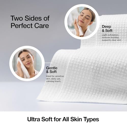 Face Towels - Ultra Soft and Thick Disposable Face Towelettes for Women - Biodegradable Facial Towels for Sensitive Skin - Face Cleansing, Makeup Removal, 10x12 Extra Large - 100 Pack