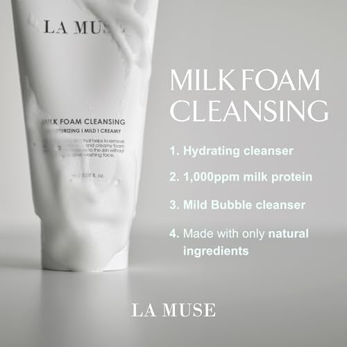 LA MUSE Milk Foam Cleansing - Naturally Derived Ingredients/Sensitive Skin/Skin Tone Milk Foam Cleansing - Naturally Derived Ingredients/Sensitive Skin/Skin Tone Care/Exfoliation Management