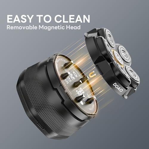 Head Shaver for Bald Men£¬DOAO Waterproof Wet Dry Bald Head Shavers, 6D LED Display Electric Rechargeable Head Shaving Kit with Type-C Charge