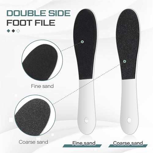 Lothee 30 Pack Foot File Foot Callus Remover Double Sided Professional Sandpaper Pedicure Tool Feet Scrubber Sander Feet Rasp for Dead Skin Cracked Heel Women Manicure Beauty Spa, 100/180 Grit, White