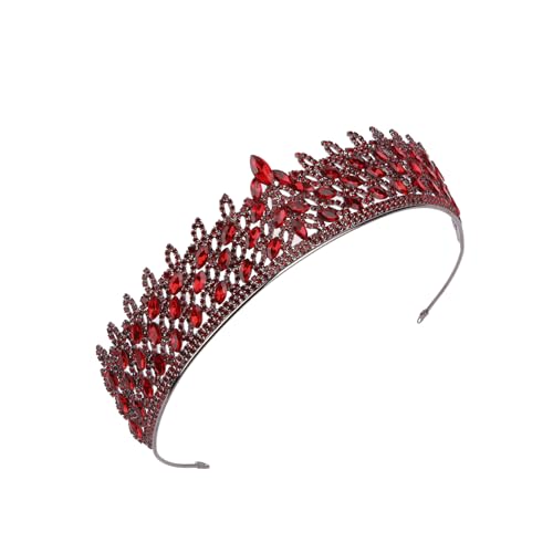 LIMELIA Women's Tiara, Crown for Henna Wedding Party | Glitter Hair Accessories for Bridal Birthday Pageant Prom Halloween Costume Christmas Party, Princess Crowns | Leaf Pattern - Burgundy