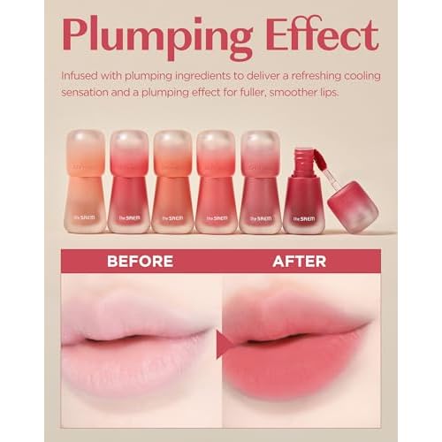 THESAEM Saemmy's Crema Velvet Tint - 01 Caramel Whip Nude Beige - Korean Velvet Lip Tint Creamy Comfort Plumping Formula - Blurred Finish Long-Lasting Smooth Lips, 0.14 fl.oz.