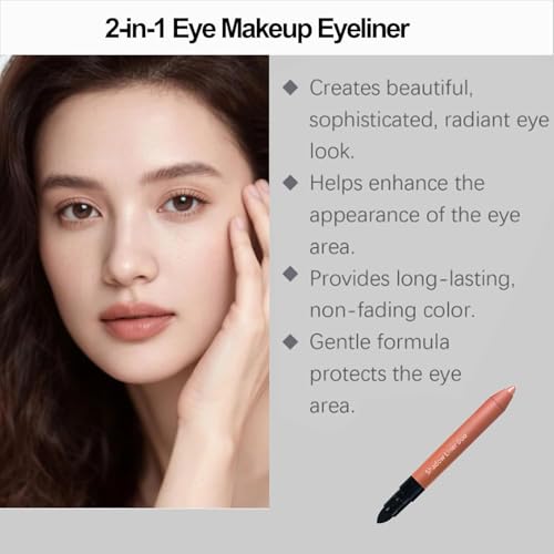 Eyeshadow Stick,2-in-1 Eyeliner & Eye Shadow Stick, Easily Blendable & Buildable, Waterproof, Creamy Easy-Glide, For Effortless Smoky Or Natural Eye Makeup(01)