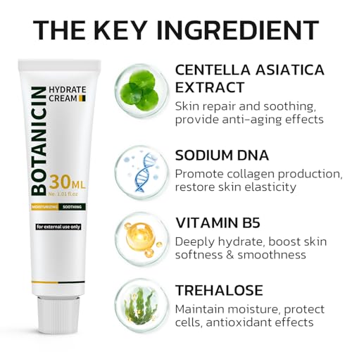 PDRN Cream Centella Moisturizer Phytocin Salmon Cream Face Soothing Hydration Barrier Repair Calming, for Acne Prone & Sensitive Skin with Ceramide, B5 (30ml)