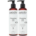 PURA D'OR Facial Cleansing Oil (8 Oz x2 = 16 Oz) Nourishing Botanical Blend with & Vitamin, Jojoba and Sunflower Oil - Gentle Makeup Remover & Deep Cleanser For Healthy, Glowing Skin - Paraben-Free