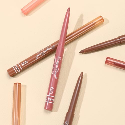 12PCS Creamy Matte Lip Liner Pencil Set, Waterproof Long Lasting Color Lipstick,Soft Pink, Lip Filler Liner,Perfect Pout Gel Makeup Kit for Women
