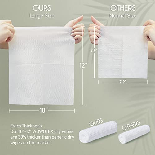 Disposable Face Towel Biodegradable Large Dry Face Wipes 120 Count/2 Box Extra Thick Soft Clean Facial Towels for Sensitive Skin, Makeup Removing, Facial Cleansing, Nursing, Travel, 10"¡¿12"
