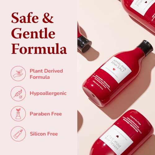HIMALAYA PINKSALT Daily Scrub Body Wash Love Edition Gift Set ? Exfoliating Body Scrub with Himalayan Pink Salt, Hyaluronic Acid & Retinol, Moisturizing Shower Gel, 14.4oz x2