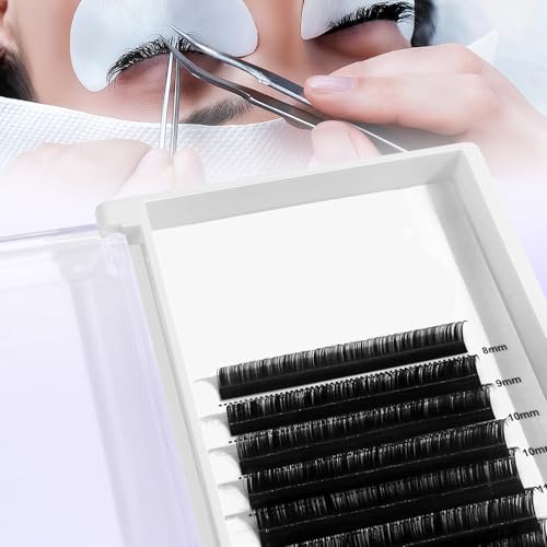 Classic Volume Eyelash Extension 0.05mm Thickness Velvet Single Root Lash Extensions D Curl Individual Professional Salon Lashes Extension for Lash Techs 8-15mm Mixed