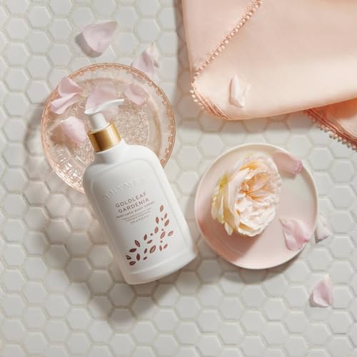 Thymes Goldleaf Gardenia Perfumed Body Cr?me - Moisturizing Body Cream - Shea Butter Body Lotion with Aloe Vera & Honey for Skin Care Routine - Body and Hand Lotion for Women & Men (9.25 fl oz)