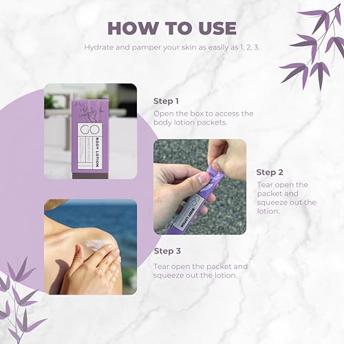 Go Essentials Travel Size Lotion Packets ? Single Use Body and Hand Lotion for Hydrated Skin and Toiletries. Airline Friendly ? Portable Bulk. Womens Gift Set