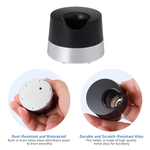 Razor Stand Holder - Alloy Metal with Drainage Hole | Universal Fit for Most Razors | Scratch-Resistant Compatible with Gillette