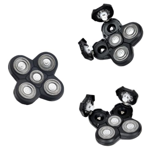 3-Pack Replacement Shaver Heads for Bald Men, Compatible with Freebird Electric Shaver for Smooth Comfortable Shave - 5 Blades Refills for Bald Head Maintenance