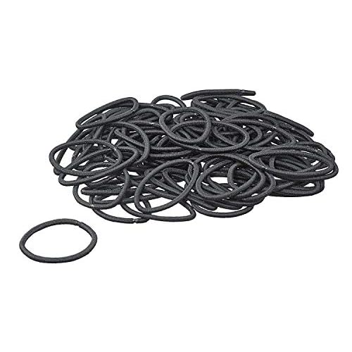 Scunci Thick Hair Black Elastics, All day strong hold No-Damage, 5mm thickness, 24-Pieces per pack (2-Pack)