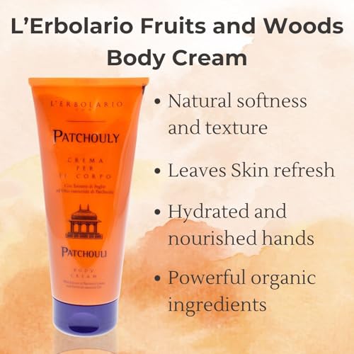 L'Erbolario Body Cream - Moisturizing Body Butter for Dry Skin with Anti-Oxidant Patchouli Leaf - Skin Care for All Skin Types - Patchouli - 6.7 oz