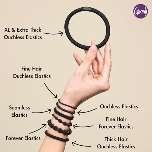 Goody Ouchless Hair Elastics ? No Pull, No Breakage, Tangle-Free Hold for Thick, Curly, Coily & Textured Hair ? 15 Count, Blonde, Long-Lasting Ponytail Holders for Women & Men