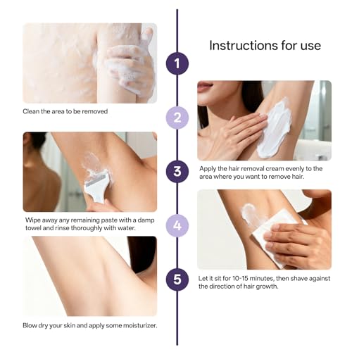 Body & Facial Hair Removal Cream for Women and Men, Painless Depilatory Cream for Sensitive Skin, Gentle Hair Remover for Legs, Arms, Underarms & Bikini Line with Spatula Applicator (1PCS)