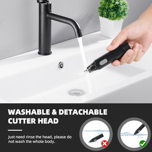 Nose and Ear Hair Trimmer Clipper, Professional Nose Hair Trimmer for Men, Easy to Clean (Black)
