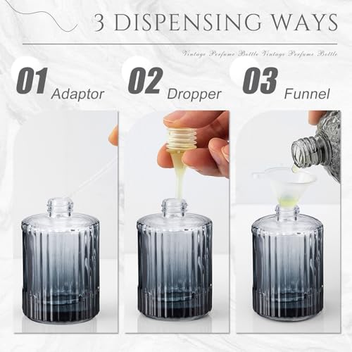 12 Pcs 30/50/100ml Empty Glass Perfume Bottles Bulk Pack for Perfume Makers Refillable Atomizer Cologne Bottles DIY Vintage Fragrance Packaging Glass Bottling Supplies (Black,30 ml)