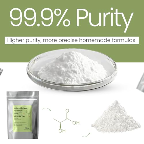 Lactic Acid Powder Lactic Acid Food and Cosmetics Grade DIY Lactic Acid Peel for Skin Moisturizing 4 Ounce (Pack of 1)