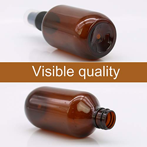 SYNTECSO 48 Pack 2oz Amber Plastic Spray Bottles, Fine Mist Spray Bottles for Essential Oils, Water Spray Bottle for Hair Plant & Cleaning Solution
