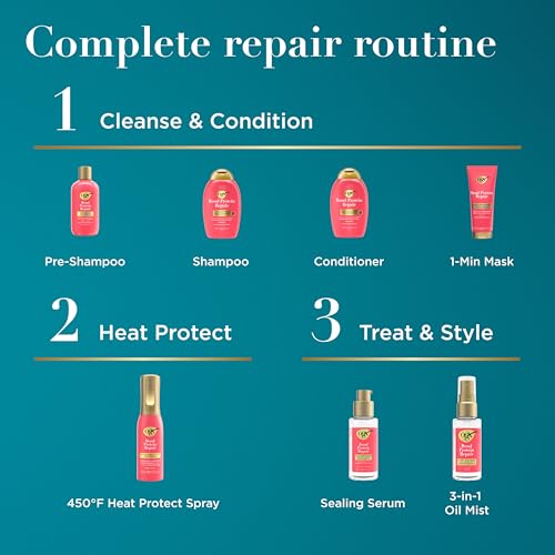 OGX Repair & Protect Bond Protein Repair Pre-Shampoo, Pre-Shampoo Treatment, Formulated without Para-bens, Sulfate-Free Surfactants, 8.4 fl. oz