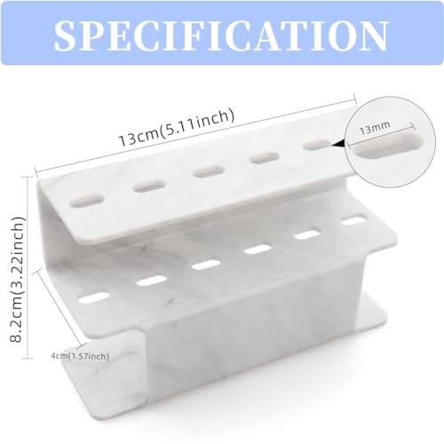 6 Holes Tweezers Holder Eyelash Extension Supplies Display Stand, Marble, 1 Pc