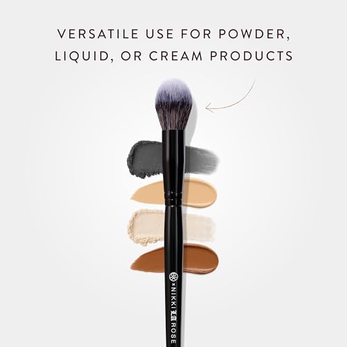 BK BEAUTY - NIKKI LA ROSE N14 PETITE PRECISION CONCEALER BRUSH - Multi-Tasking Tapered Makeup Brush for Under-Eye, Concealer, Powder, & Small Areas