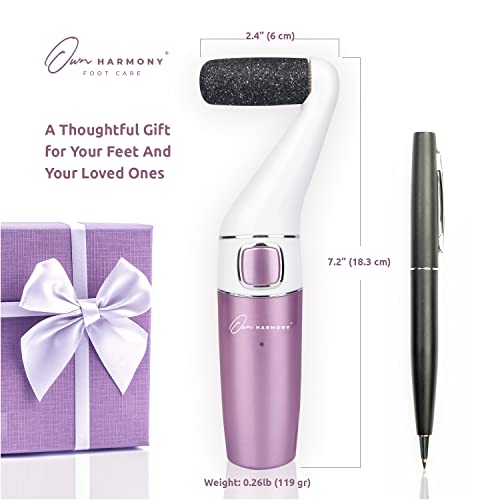 Electric Callus Remover for Feet: Professional Foot Care for Women by Own Harmony - Rechargeable Pedicure Tools - Electronic Foot File Pedi Sander - Best for Hard, Dry, Dead, Cracked Skin (3 Rollers)