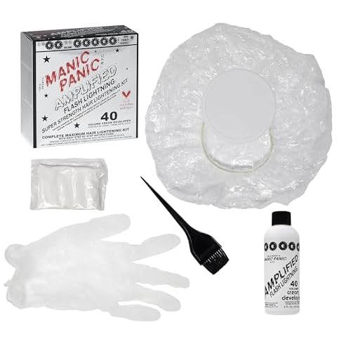 MANIC PANIC Flash Lightning Hair Bleach Kit - 40 Volume Developer + Bleach Powder - Lifts Hair Color Up to 7 Levels - Lightener for Extra Dark Shades - Vegan & Cruelty-Free (3 Pack)