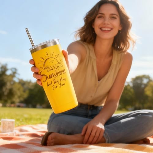 Sunshine Gift Basket for Women ? 10pcs Birthday Gifts for Women, Best Friend Cheer Up Box, Get Well Soon Care Package, Thinking of You Gifts for Mom, Sister, Friend (Sunflower - 10 PCS)