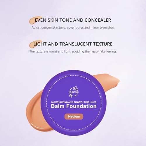 Balm Foundation | Age-Defying Hydrating Cushion Foundation for Mature Skin, Medium Buildable Coverage & Satin Glow Finish Makeup, Blurs Fine Lines, Smooths Texture (medium)